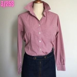 Van Heusen - Checked Pink & White Long Sleeve Button up Shirt - 3/25$